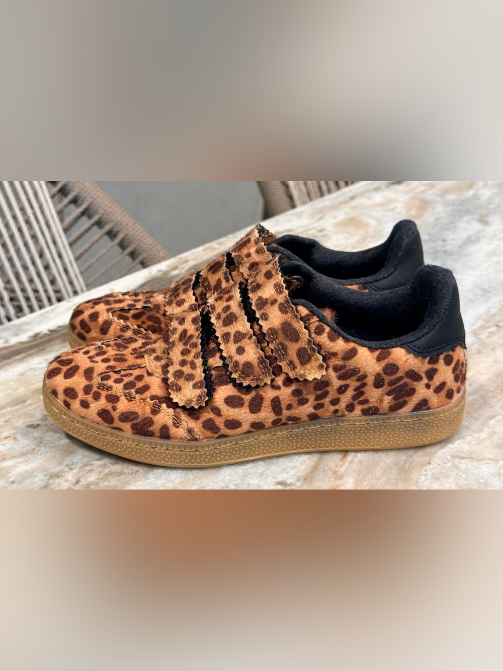 Women’s CAMILA COELHO Bastion leopard print vegan hair sneakers- Size 6 - Picture 4 of 8